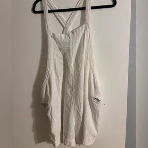 MIKOH White Textured Cross-Back Romper Cover-Up